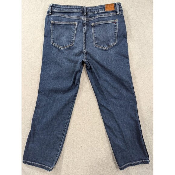 Tommy Hilfiger Jeans Womens 10 Tribeca Straight Ankle Logo Side Tape Stretch - Picture 9 of 16